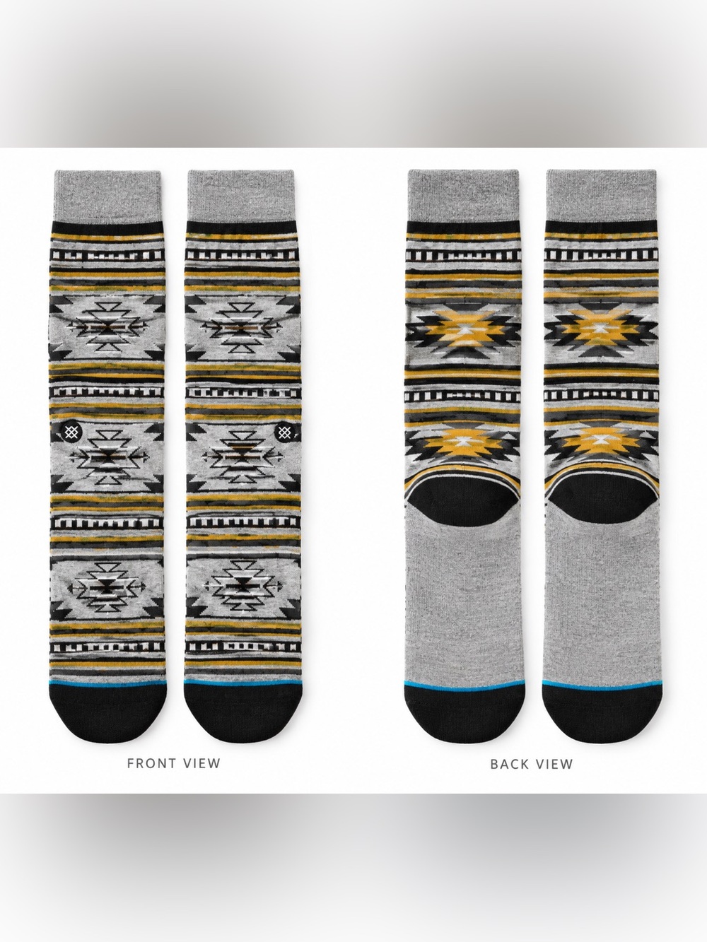 Stance Men’s L/XL Grey Heather Graphic Crew Socks NWT Sealed-Bundle of Two Pairs